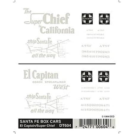 Woodland Scenics Dry Transfer Railroad Lettering - ATSF Box Cars Decals - Model Railroad Accessory WOO604